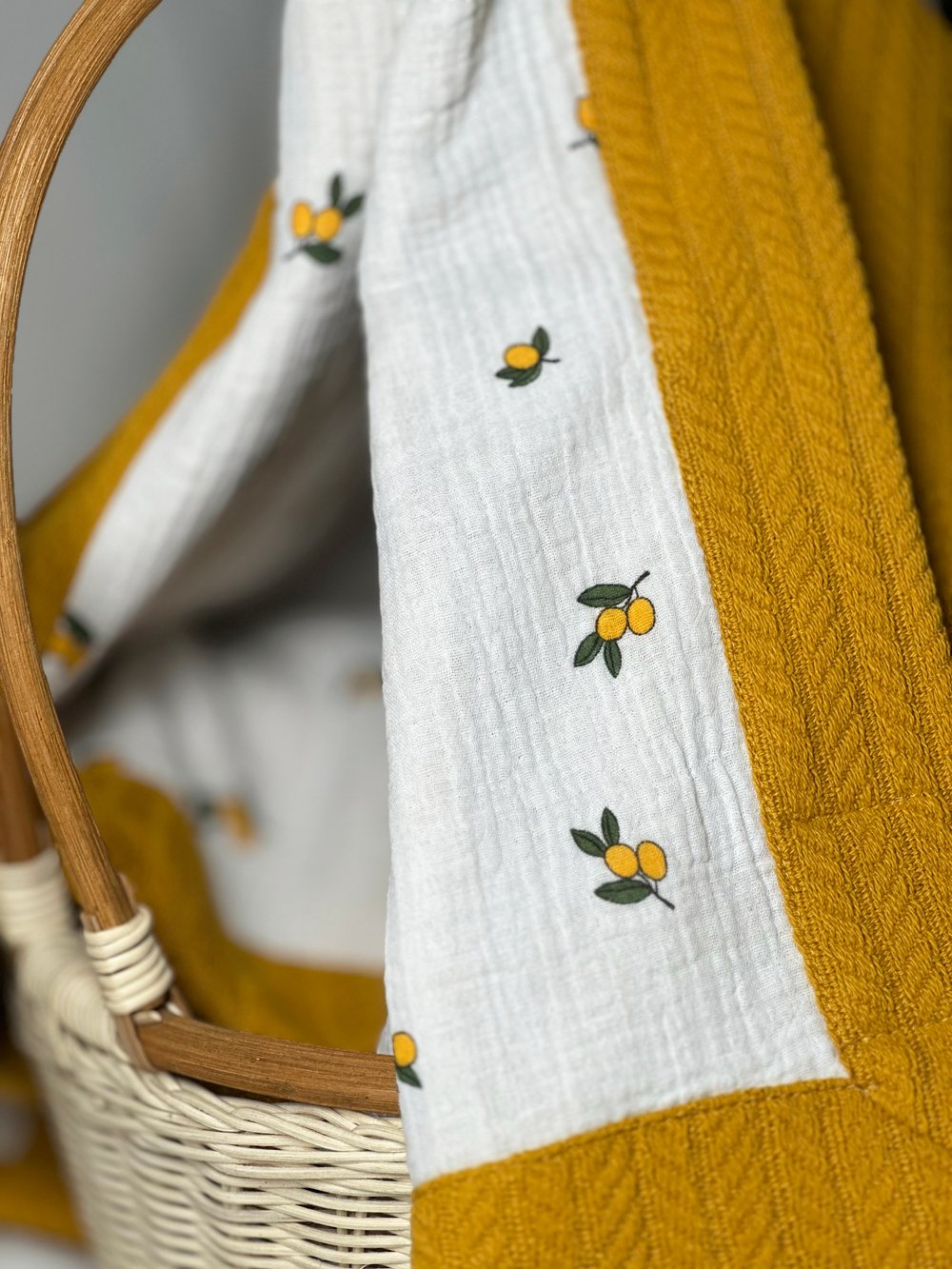 Утеплённый двусторонний плед-одеяло RinaAmari Горчица, 105*120