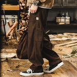 Американские вельветовые брюки для мужчин свободные мужские, брюки мужские весенние и осенние прямые брюки