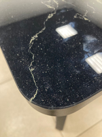 Стол разд стекло Миллер бабочка К-т ног №5 черный Царг.пояс 930 черный Ст-ца мрамор черный 2 ф/п (че