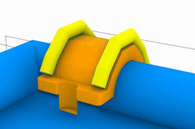 Надувная мини-лестница для бассейна из ПВХ, оранжевый, 3,3*1,7*2,1 м