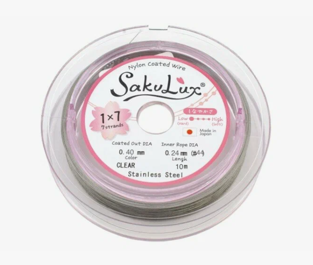Тросик ювелирный 0,40мм, Clear "SAKULUX"