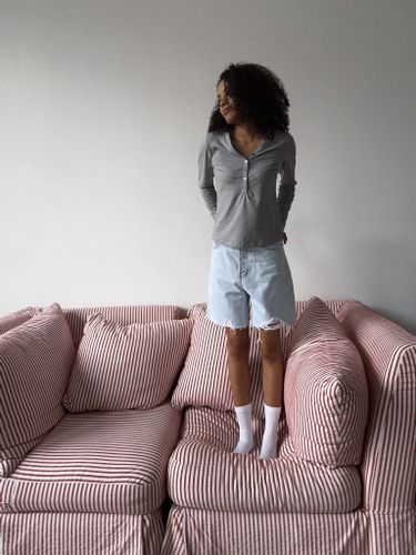 Голубые бермуды из денима