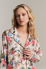 Пижамная блуза с кантом из шелка