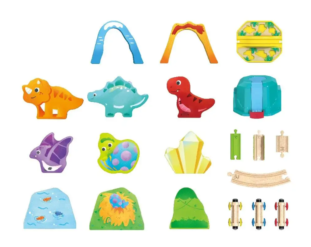 Детская игрушка "Железная дорога динозаврики " в контейнере