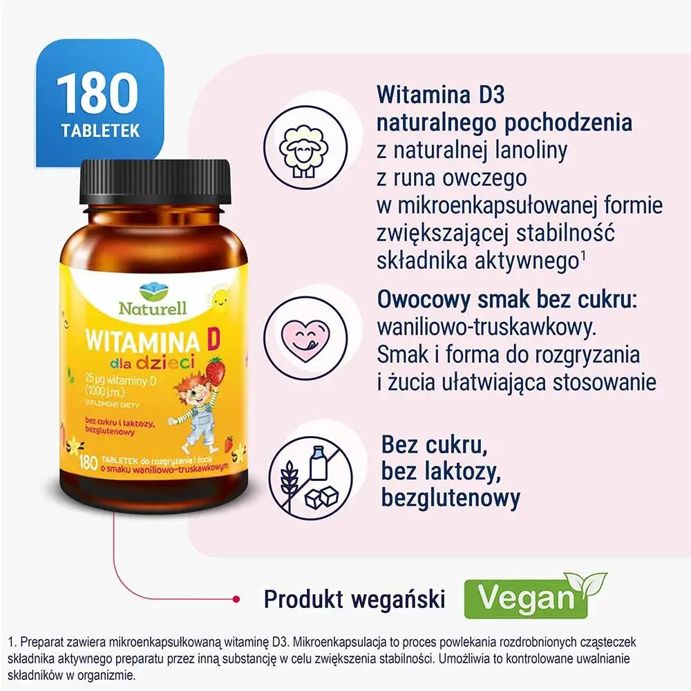 Naturell витамин D для детей - 180 таблеток