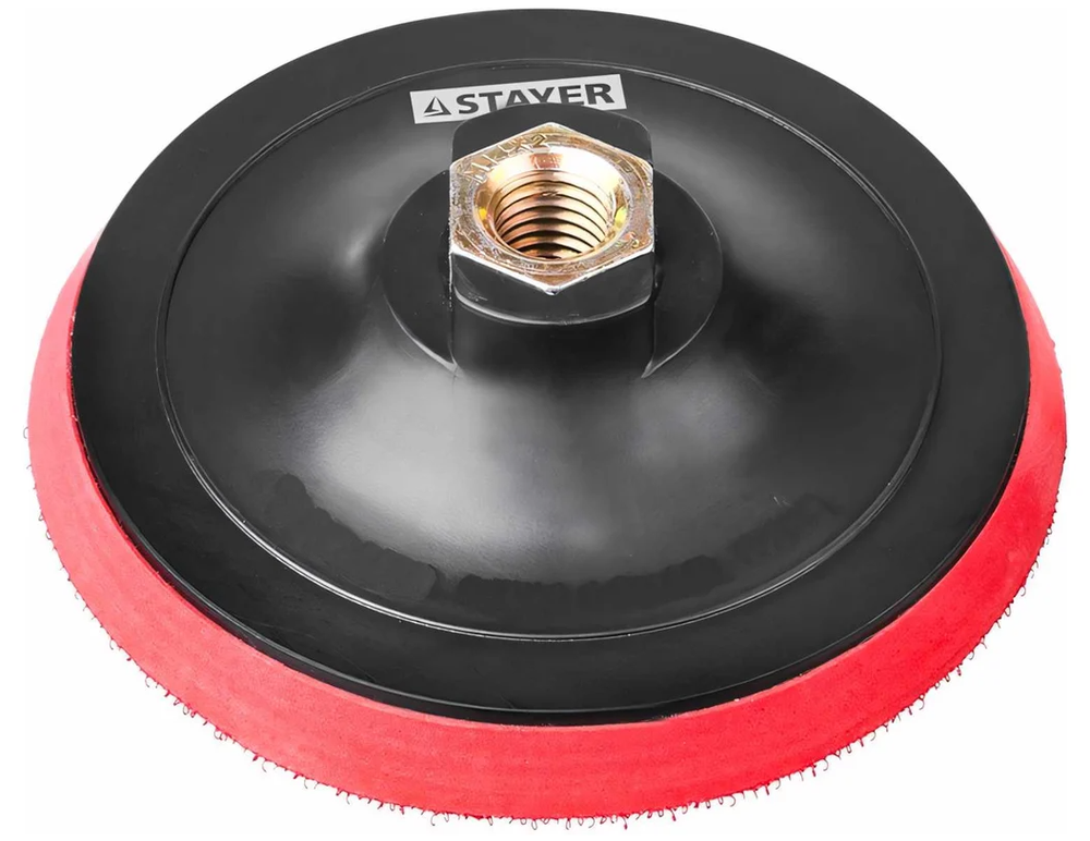 35744-125 STAYER M14 D125 Пластиковая опорная тарелка на липучке для УШМ