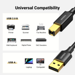 Кабель USB - USB A/B для принтера USB 1.5м. UGREEN 10350