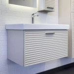 Тумба-умывальник Comforty Касабланка-80 серый шёлк с раковиной Moduo 80