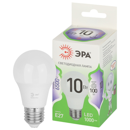 Лампочка светодиодная ЭРА GREEN LINE LED A60-10W-865-E27 GL E27 10 Вт груша холодный свет