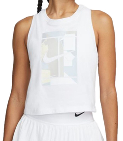 Женский топ теннисный Nike Court Logo Tank W - white