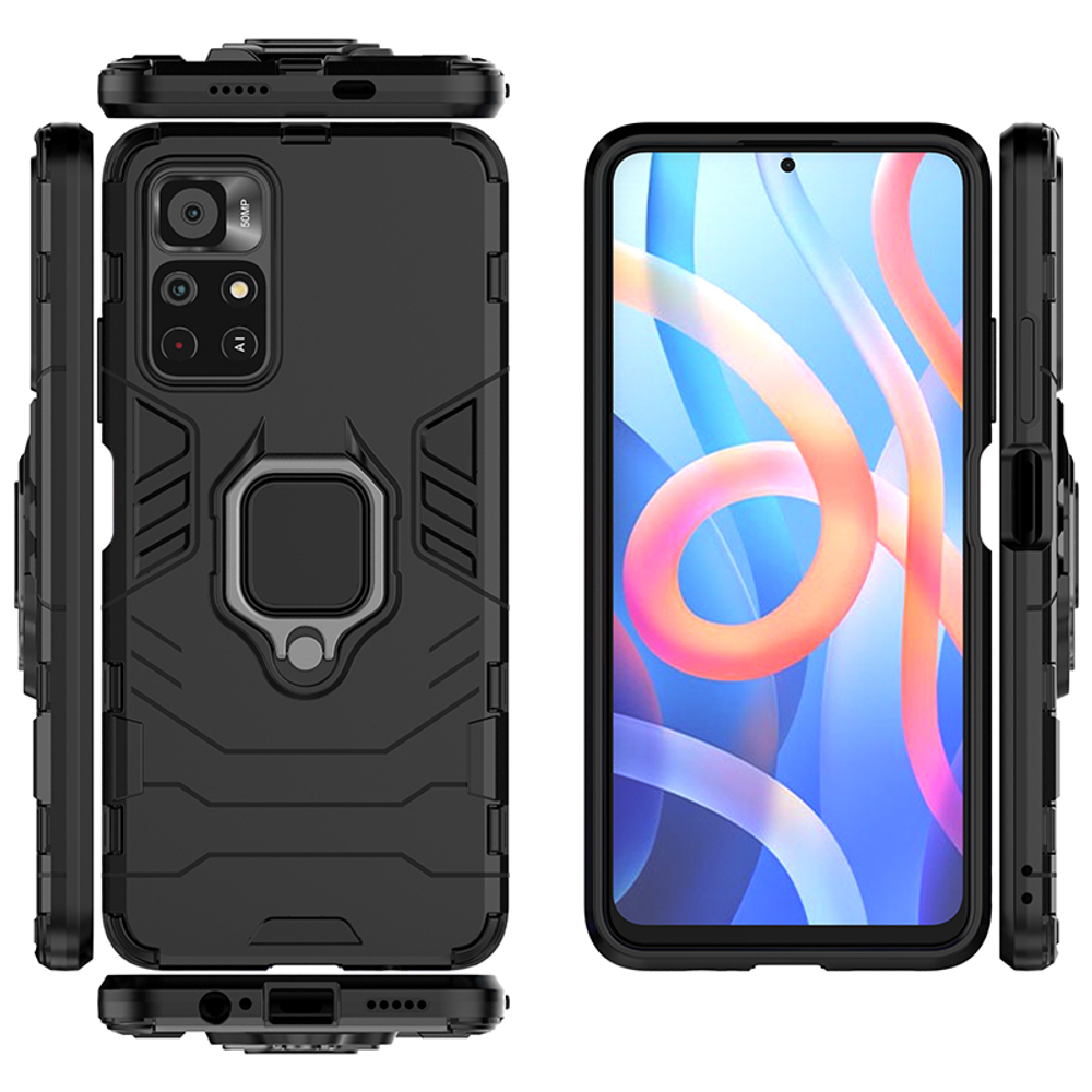 Противоударный чехол с кольцом Panther Case для Xiaomi Poco M4 Pro 5G