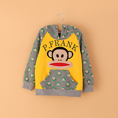 Худи с аппликацией и принтами обезьяны и карманом-кенгуру