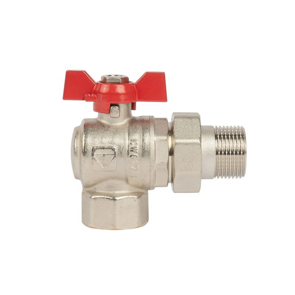 Кран шаровый со сгоном угловой 3/4" бабочка HLV