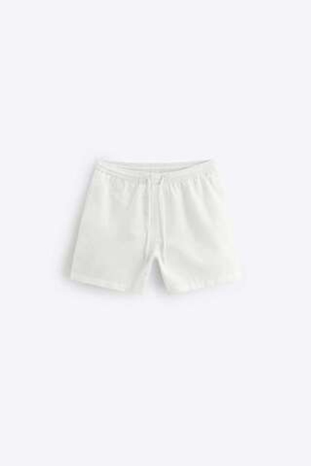 ZARA ШОРТЫ ИЗ ХЛОПКА,  БЕЛЫЙ