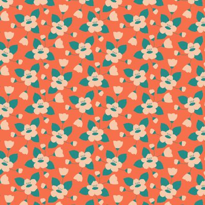 Маленькие Цветочки на красном фоне