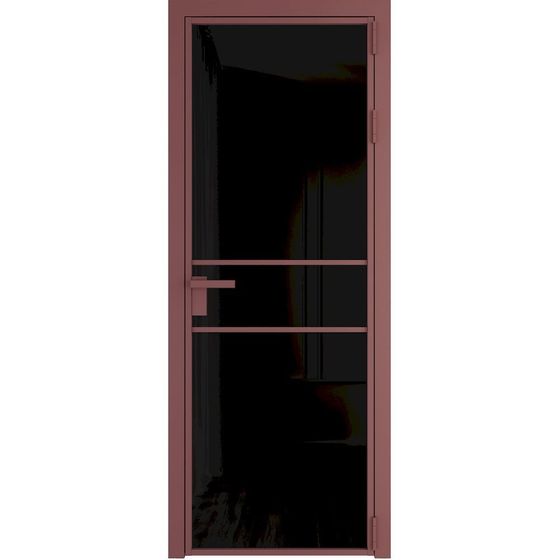 Алюминиевая дверь 2AG красный антрацит остеклённая