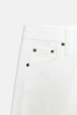 ZARA ДЖИНСЫ ZW COLLECTION ANKLE RELAXED СО СРЕДНЕЙ ПОСАДКОЙ, БЕЛЫЙ
