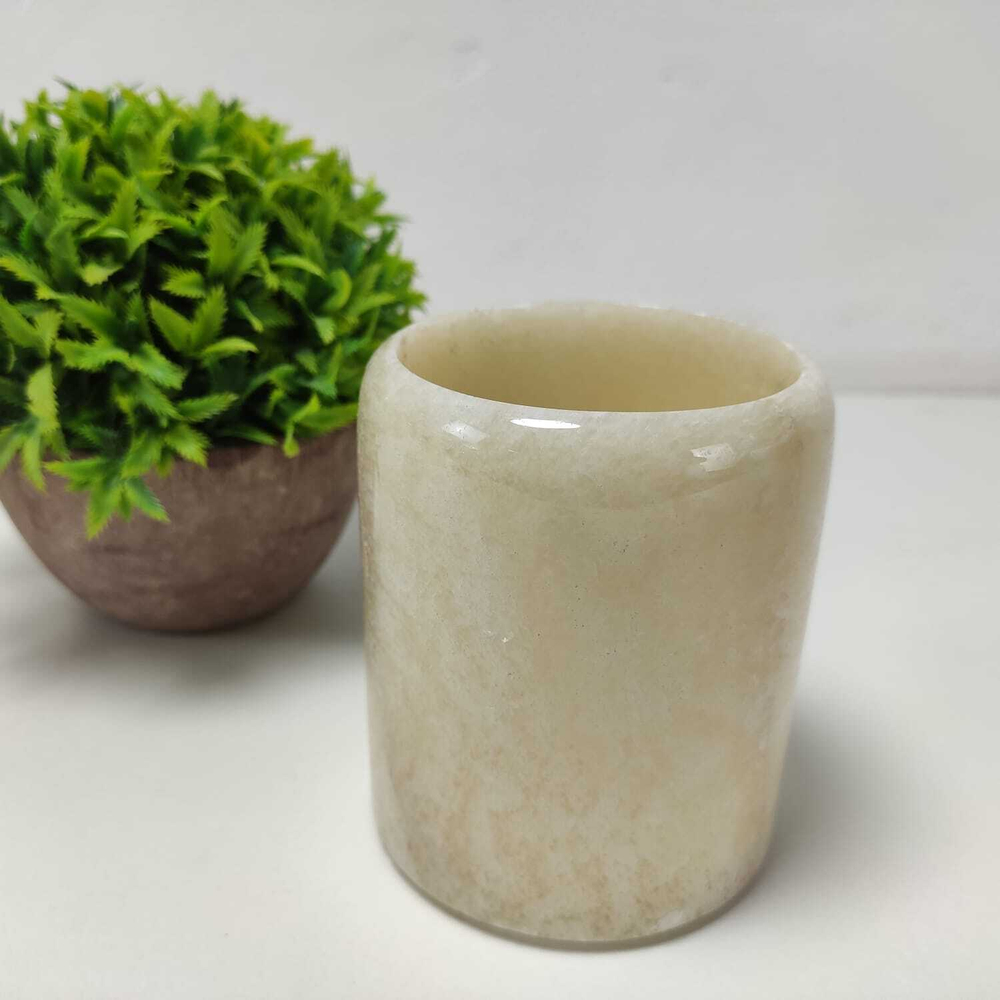 Стакан из оникса BL White MO-6338