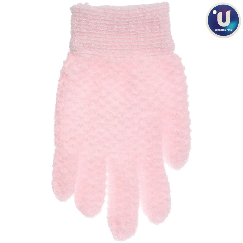 Мочалка - перчатка массажная «Premium - PASTERA», цвет нежно-розовый, 19*12см (зип пакет и наклейка Ultramarine)✦