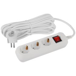 Удлинитель электрический ЭРА UDL-16-370-ES Greenline 3 розетки с заземлением с выключателем 7м ПВС 3x1мм2