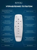 Люстра потолочная светодиодная с пультом ДУ Rivoli белая 80 Вт LED 2750К - 5850К, светильник на кухню, в детскую, в спальню