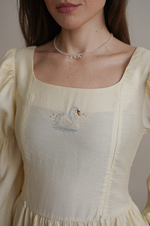 Платье Адель c лебедем для бер. и кор. мам, Кремовый