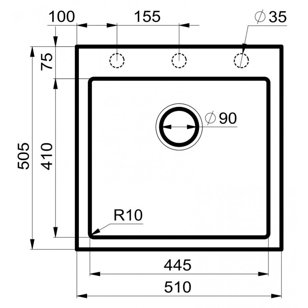 Мойка для кухни MILACIO Murcia 51 Cuarzo MC.77022, белый