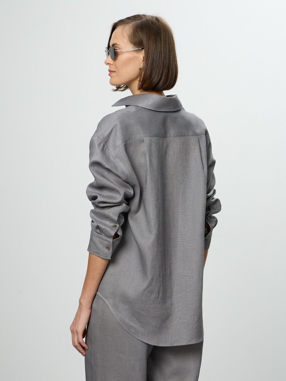 Рубашка Хельсинки серый лен