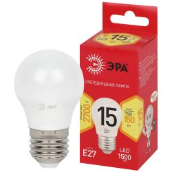 Лампа светодиодная ЭРА RED LINE LED P45-15W-827-E27 R 15Вт шар теплый белый свет E27 | Лампы cветодиодные Шар (G/P)