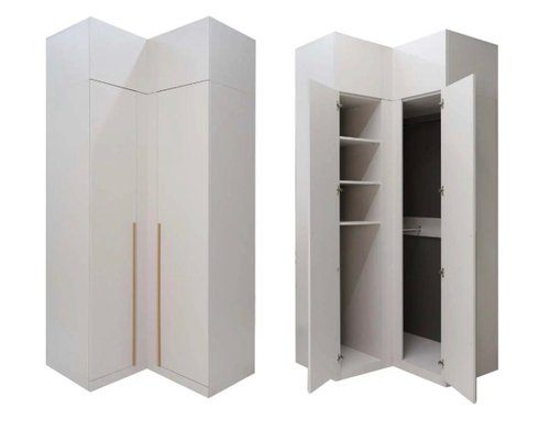 Шкаф угловой Николь-27 с антресолью (Кашемир/Сатиновое золото)