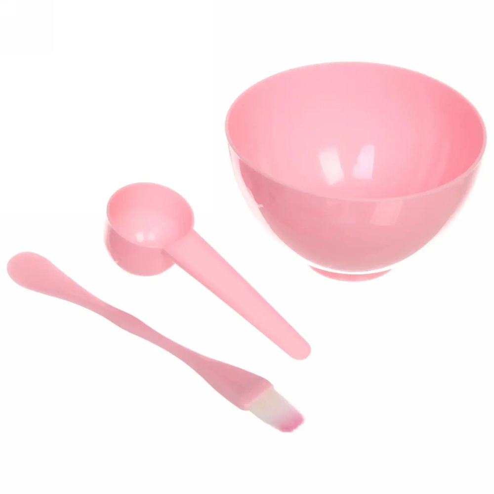 Набор косметический «Beauty», кисточка-15,4*1,9см, мерная ложка-10см, и чаша d-9см, 2 цвета