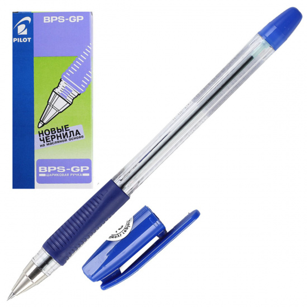 Ручка, масляная, пишущий узел 0,5 мм, цвет чернил синий, Pilot, BPS-GP-EF L