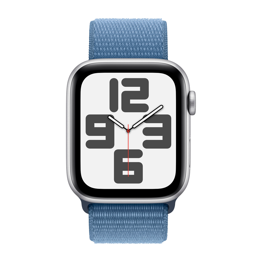 Умные часы Apple Watch SE 2 (2023) GPS, 44mm, Aluminium Case with Sport Loop, Silver/Winter Blue (Серебристый/зимний синий)