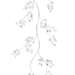 Ветка декоративная «Сияющие листья» 100 см, Серебро