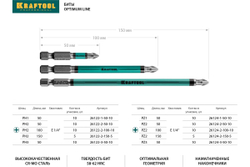 KRAFTOOL  OPTIMUM PH 2, 150 мм, 5 шт, Биты (26122-2-150-5)