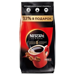 NESCAFE CLASSIC, 100% натуральный растворимый порошкообразный кофе с добавлением натурального жареного молотого кофе, 750гр