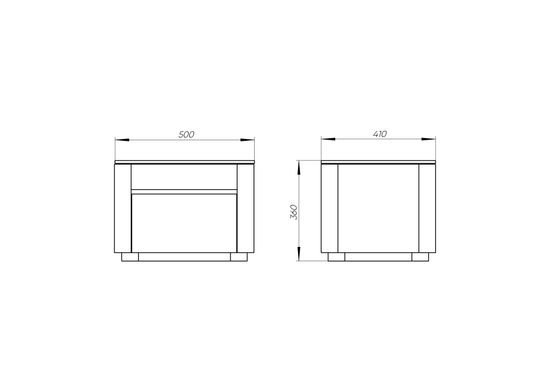 Тумба прикроватная Tammi 1 полка 1 ящик ширина 50 см (cветло-серый)