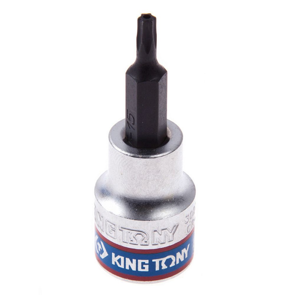 KING TONY (302715) Насадка (бита) торцевая 3/8&quot;, L = 50 мм, TORX с отверстием, T15