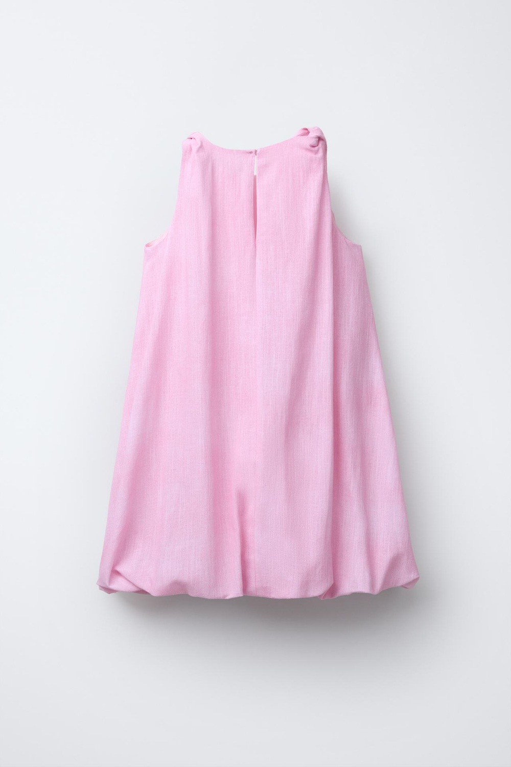 ZARA ЛЬНЯНОЕ ПЛАТЬЕ С ПРИНТОМ, ПАСТЕЛЬНО-РОЗОВЫЙ