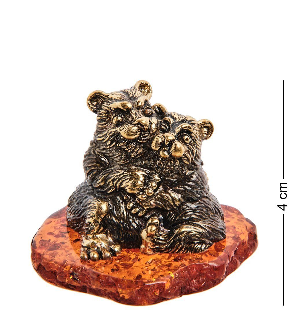 Народные промыслы AM-3037 Фигурка «Медведи» (латунь, янтарь)