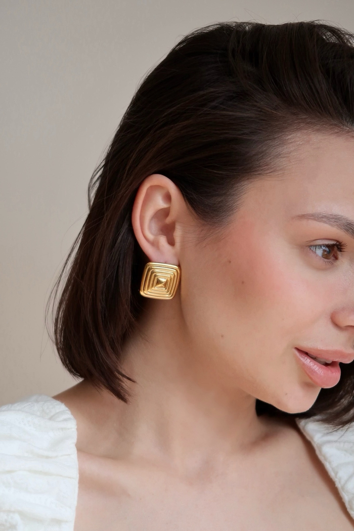 Серьги КВАДРАТ В КВАДРАТЕ gold