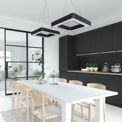 Светильник LED ЭРА Geometria SPO-164-B-40K-110 Quadro 110Вт 4000К 10500Лм IP40 800х800х80 мм черный подвесной