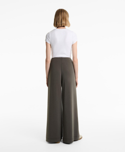 OYSHO Широкие брюки со складками из мягкого на ощупь модала, серо-коричневый