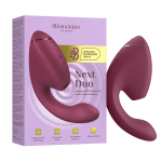 Розовый вибратор 19,5см с вакуумным стимулятором Womanizer Next Duo Dusky Pink WZ142SG3