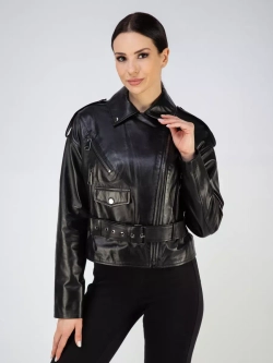 Кожаная куртка демисезонная косуха оверсайз