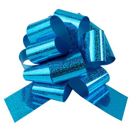 Бант Шар Голубой Голография 21 см.