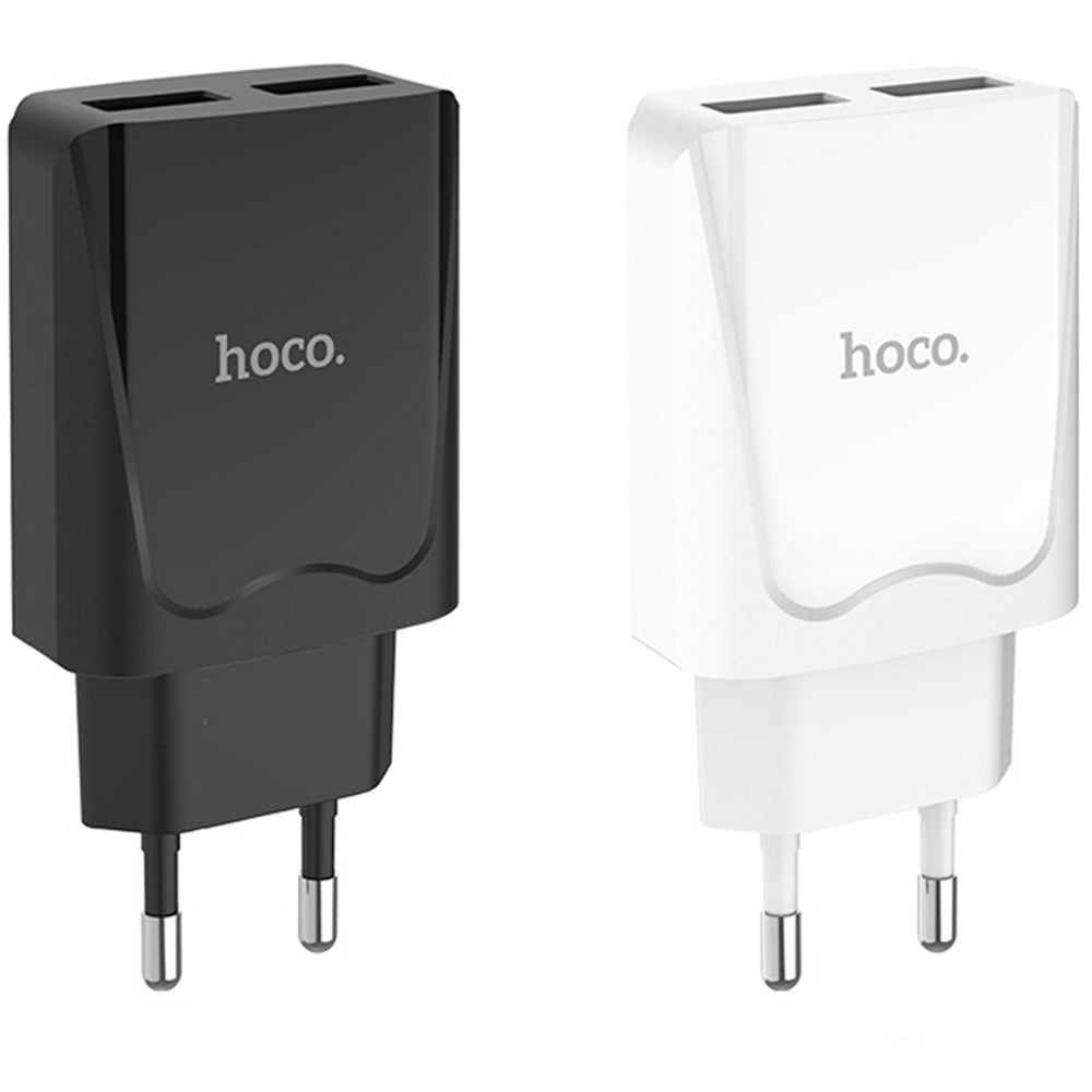 Сетевой адаптер питания HOCO C52A 2USB 2.1A (белый)