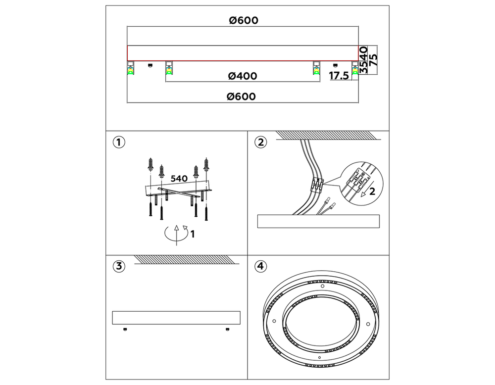 Ambrella Потолочный светодиодный светильник LineTech FL5821
