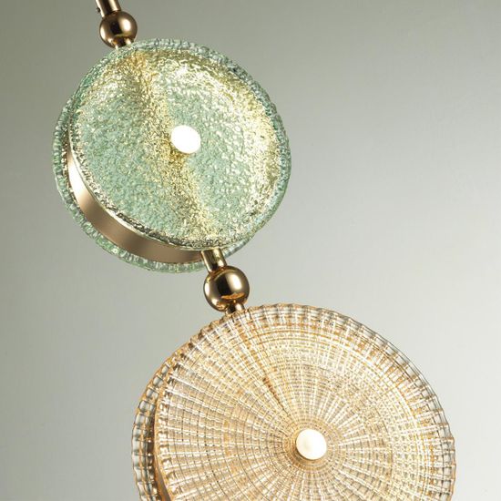 5412/13LC L-VISION ODL_EX23 152 золотой/зеленый/желтый металл/стекло Подвес LED 13W 4000K CARAMELLA