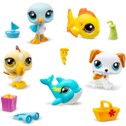 Littlest Pet Shop - Пляжный набор с пятью животными 5-PAK + аксессуары LPS00517 / артикул   LPS00517  / GTIN 885561005172